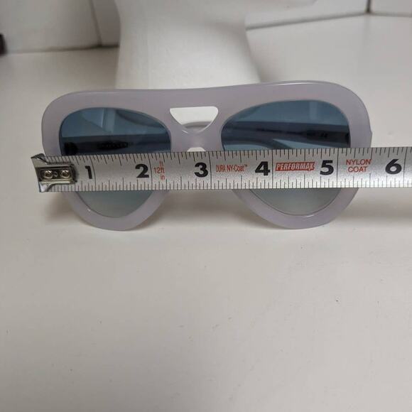 Derek Lam Charlotte Aviator Sunglasses Clear Light Blue Frosted Plastic  NWOT main image 5